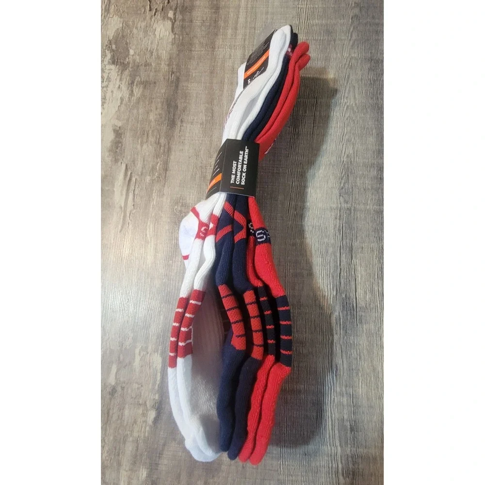 Strideline USA Soccer Crew Socks 3 Pair Pack Red White Blue Performance Athletic
